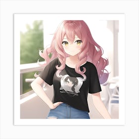 Pink Haired Girl 1 Art Print