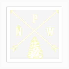 Pine Tree Pacific Northwest Arrows Pnw Outdoors Lover Gift Art Print