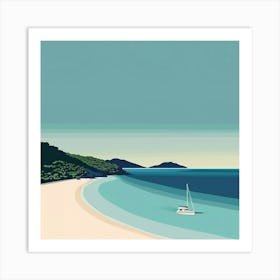 A Whitsunday Islands In Australia Minimal 4 Art Print