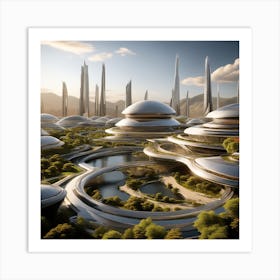 Futuristic City 182 Art Print