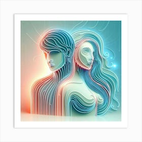 A man and woman Art Print