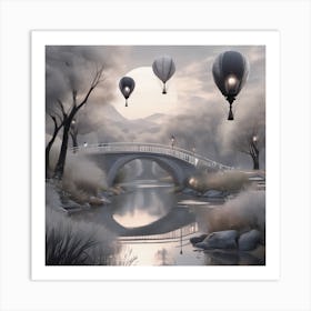 Hot Air Balloons Landscape 19 Art Print