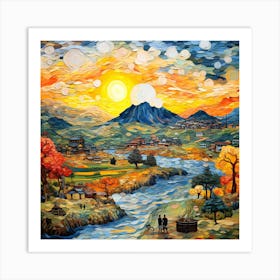 Sunset In The Mountains 2 Art Print