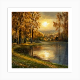 Sunset By The Lake 1 Art Print