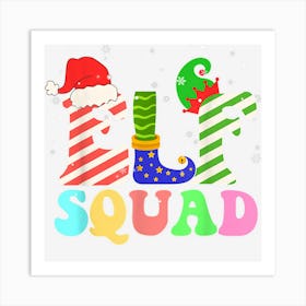 Groovy Elf Squad Christmas Matching Family Xmas Pjs Art Print