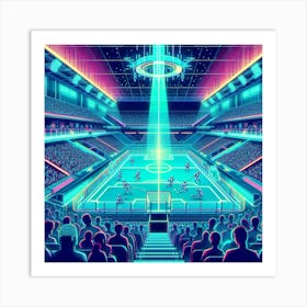 8-bit futuristic sports stadium 2 Art Print