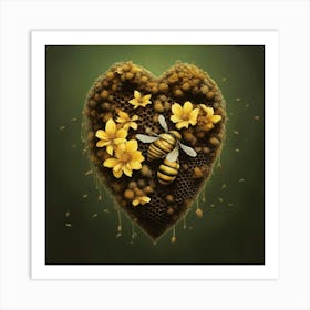 Bee Heart Art Print