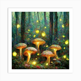Enchanted Twilight Grove Luminescent Whispers Of The Faerie Wood Art Print
