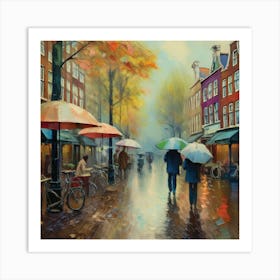 Amsterdam In The Rain 4 Art Print