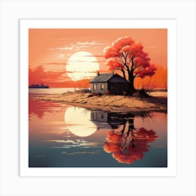 House On The Lake 2 Art Print