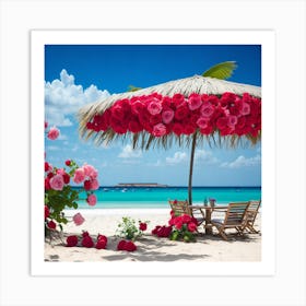 Roses On The Beach 1 Art Print