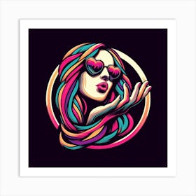 Girl In Sunglasses Art Print