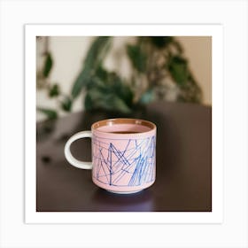 A Minimalist Ceramic Mug In A Straight Short Wide Art Print