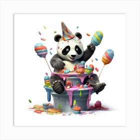 Panda Bear Birthday Party Art Print