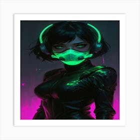 Neon Girl 1 Art Print