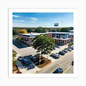 Outlet Georgia Community Mall Large Asphalt Car Drone Driving Southern City Infrastructur (4) Art Print