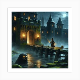 Castle In The Night Art Print