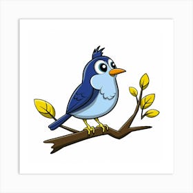 Bluebird On A Branch Art Print