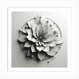 3d Flower Art Print