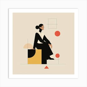 Woman Sitting On A Box Art Print