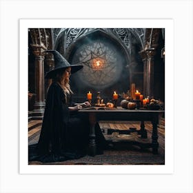 Witch In A Castle Art Print