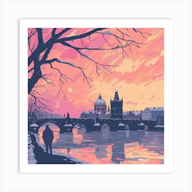 A Prague With Charles Bridge Lofi Illustration 1720467760 4 Art Print