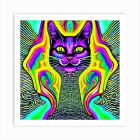Psychedelic Cat 7 Art Print