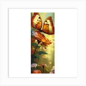 Butterfly On A Flower Art Print