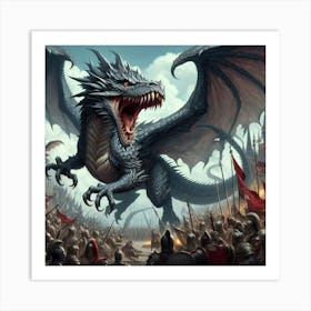Dragon Battle 1 Art Print