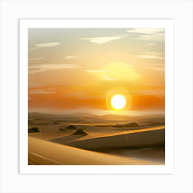 Sunrise Over The Desert Art Print