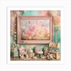 Shabby Chic Dreamy Mist Pastel Junk Journals Nurse (23) Art Print