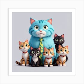 Family Of Cats Art Print