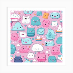 Kawaii Pattern Art Print