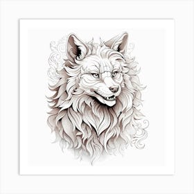 Wolf Tattoo Design 1 Art Print