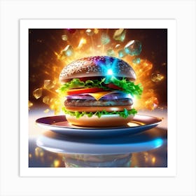 Burger With Diamonds Art Print