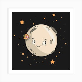 Moon And Stars Art Print