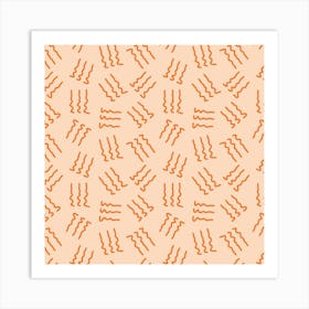 Peachy Squiggley Dk Peach On Lt Peach Art Print