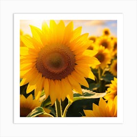 Sunflowers In The Field 3 Art Print