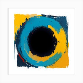 Blue And Yellow Circle Art Print