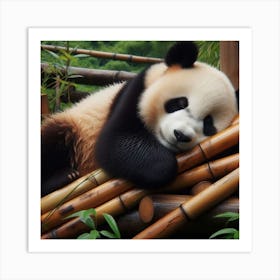 Peaceful Panda Slumber Art Print