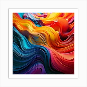 Firefly Flowing Signal Colors In A Vibrant 3d Abstract Design 78773 Art Print