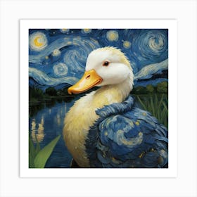 Starry Night Duck 4 Art Print