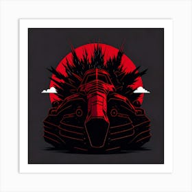 Car Red Artwork Of Graphic Design Flat (8) Art Print