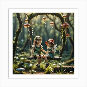 Fairy's on a swing 1 Art Print