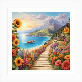 Sunflower on Summer'S Day Art Print