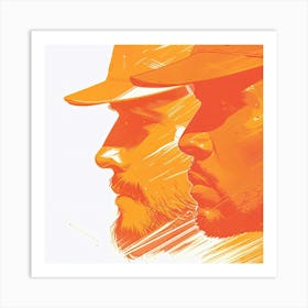 Portrait Of Two Baseball Players Art Print