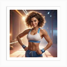 Beautiful Woman In Gym Art Print