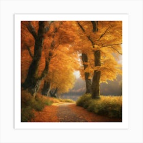 Autumn Trees In The Forest Art Print