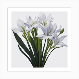 White Lilies myluckycharm 1 Art Print