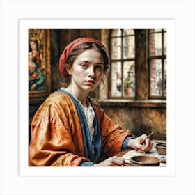 Renaissance Girl Painting Art Print